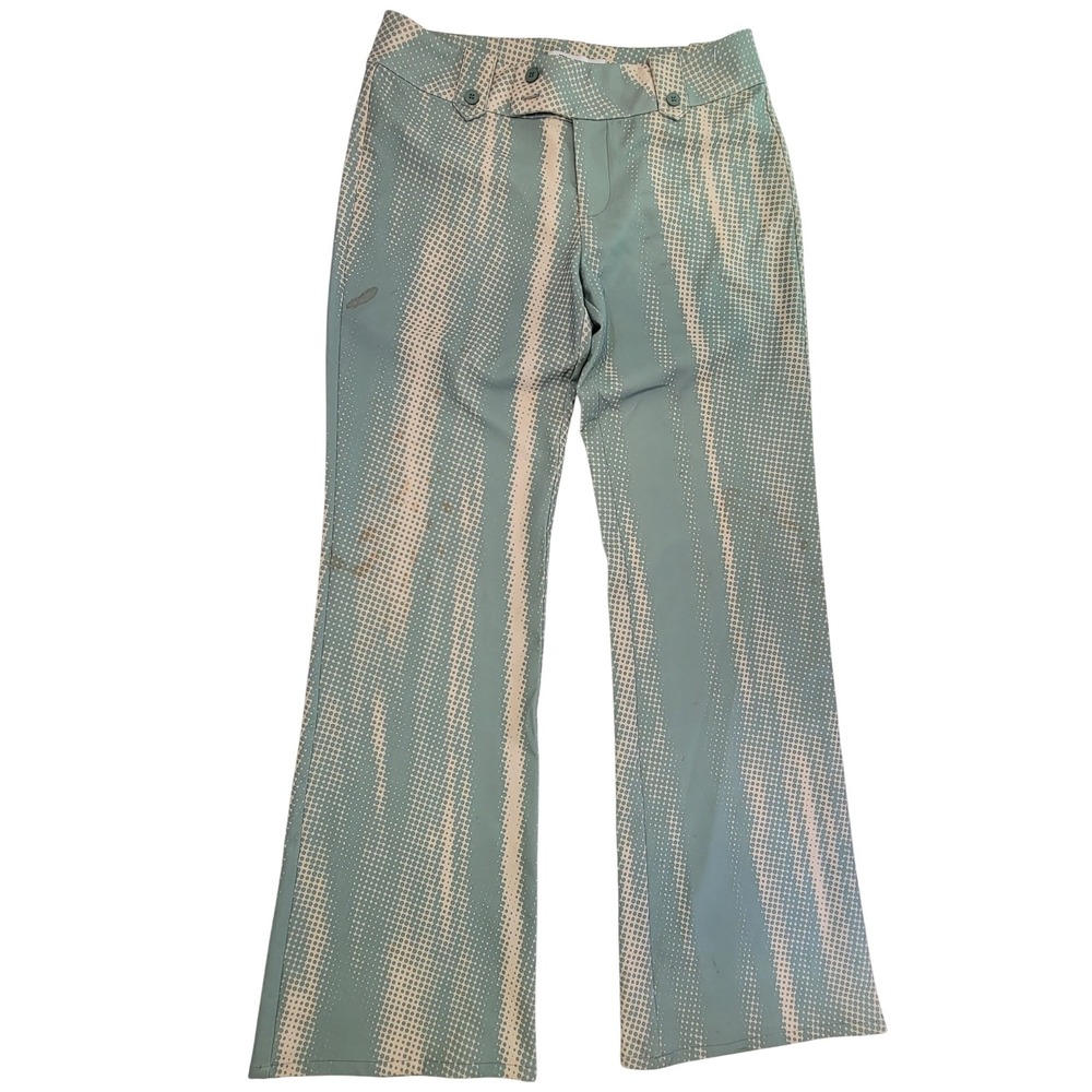 Tiger Mist Wide Leg Pants Size L Mint Green Dot Print Flare